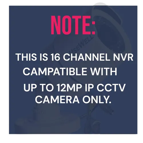 Hikvision 16 channel NVR with [2 SATA port] for IP CCTV Cameras up to 4K resolution with HDMI and VGA Output, Motion detection